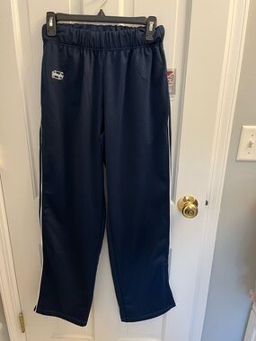 Intensity Navy Track Pants with White Side Stripes, Zip at ankle.  NEW WITH TAGS